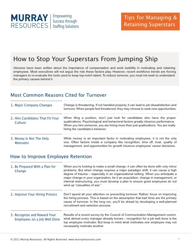 Tips for Managing and Retaining Superstars